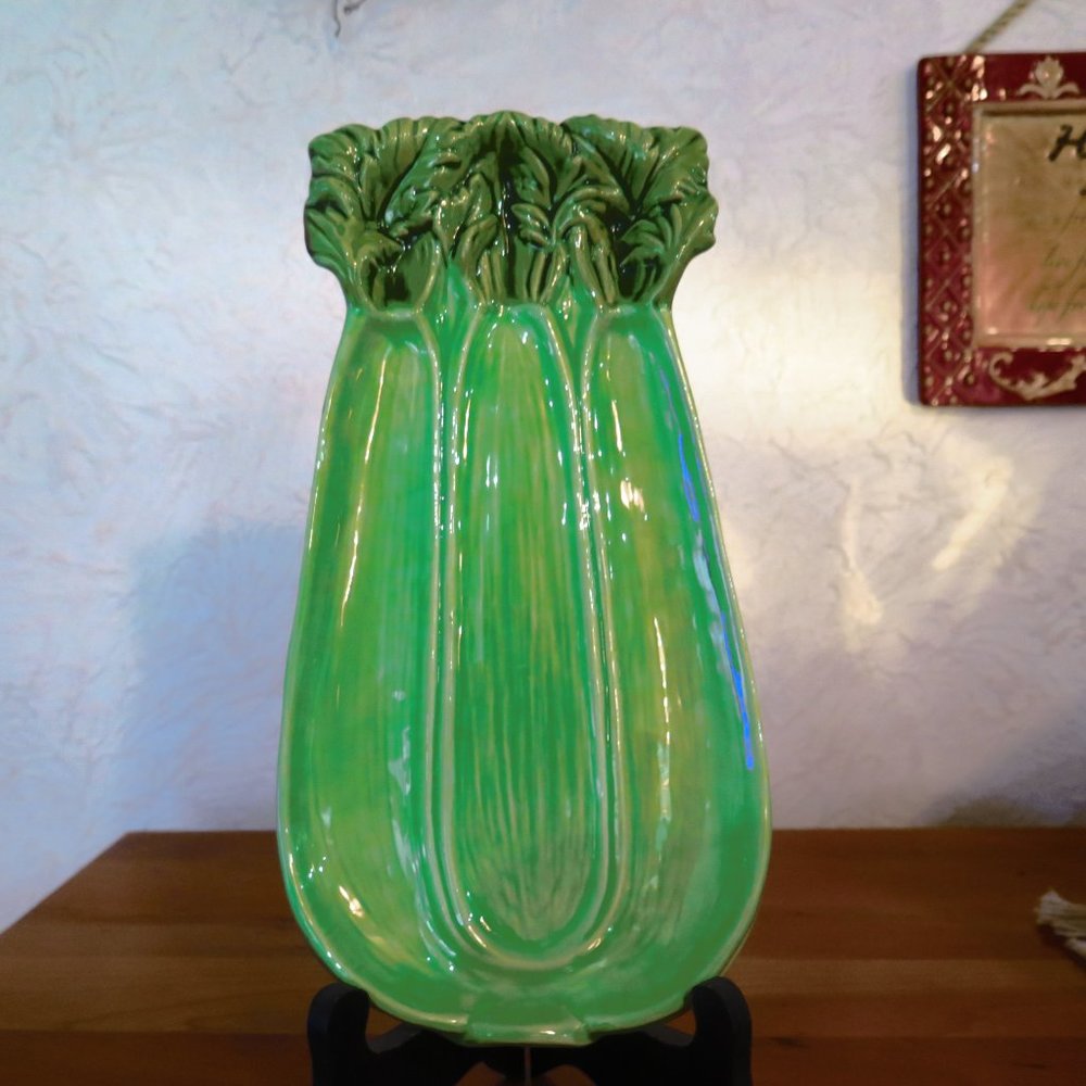 Ceramic Vintage ‘78, Signed, Handmade Celery Dish
